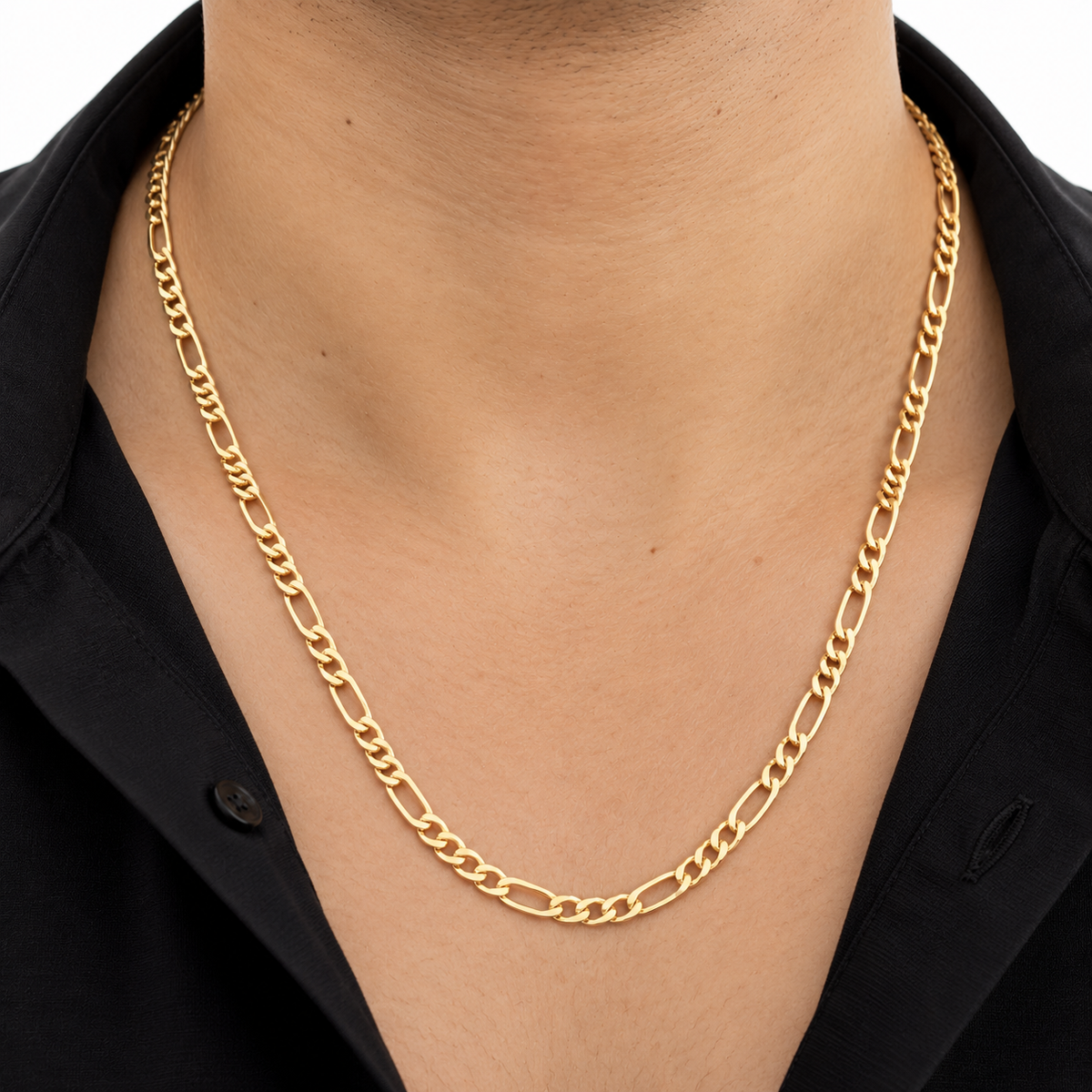 Figaro Chain / 6.18 gr / 60 cm / 4.8 mm / 18K Italian Gold