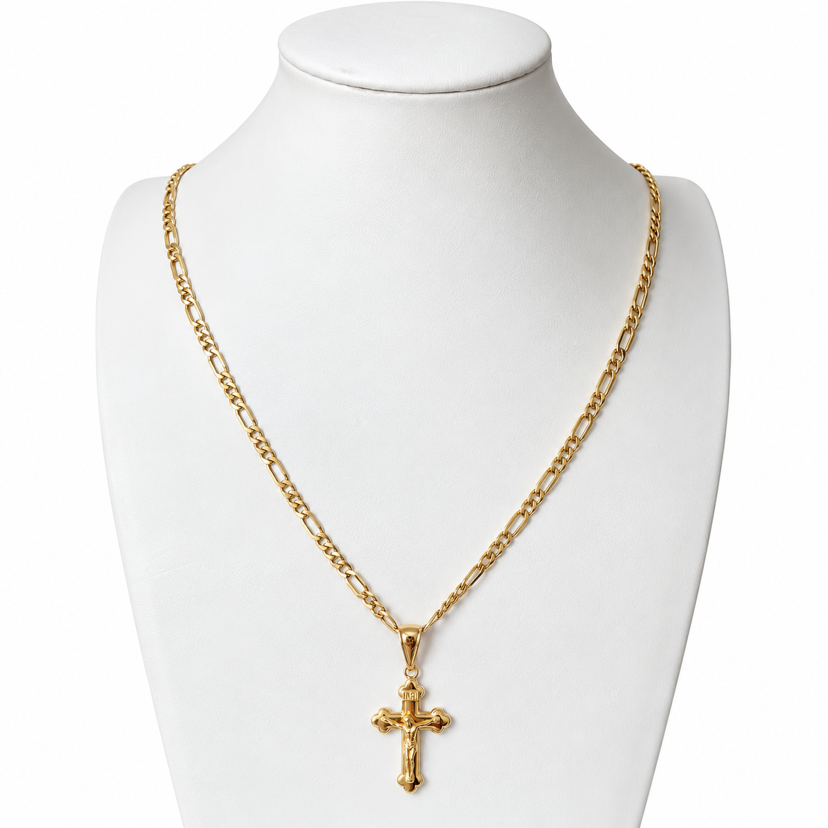 Figaro Chain With Pendant / 5.16 gr / 60 cm / 3 mm / 18K Italian Gold