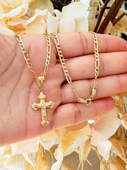 Figaro Chain With Pendant / 5.16 gr / 60 cm / 3 mm / 18K Italian Gold