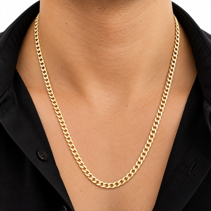 Cubana Chain / 7 gr / 60 cm / 4 mm / 18K Italian Gold