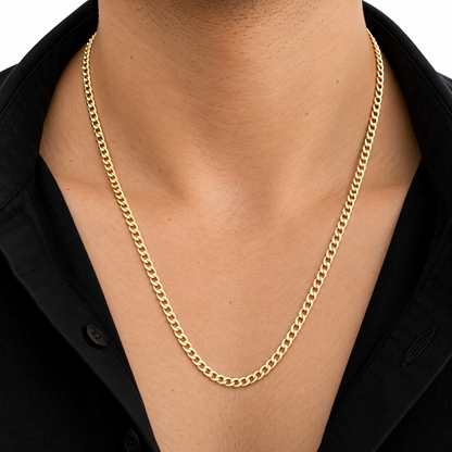 Cubana Chain / 7.17 gr / 60 cm / 4 mm / 18K Italian Gold