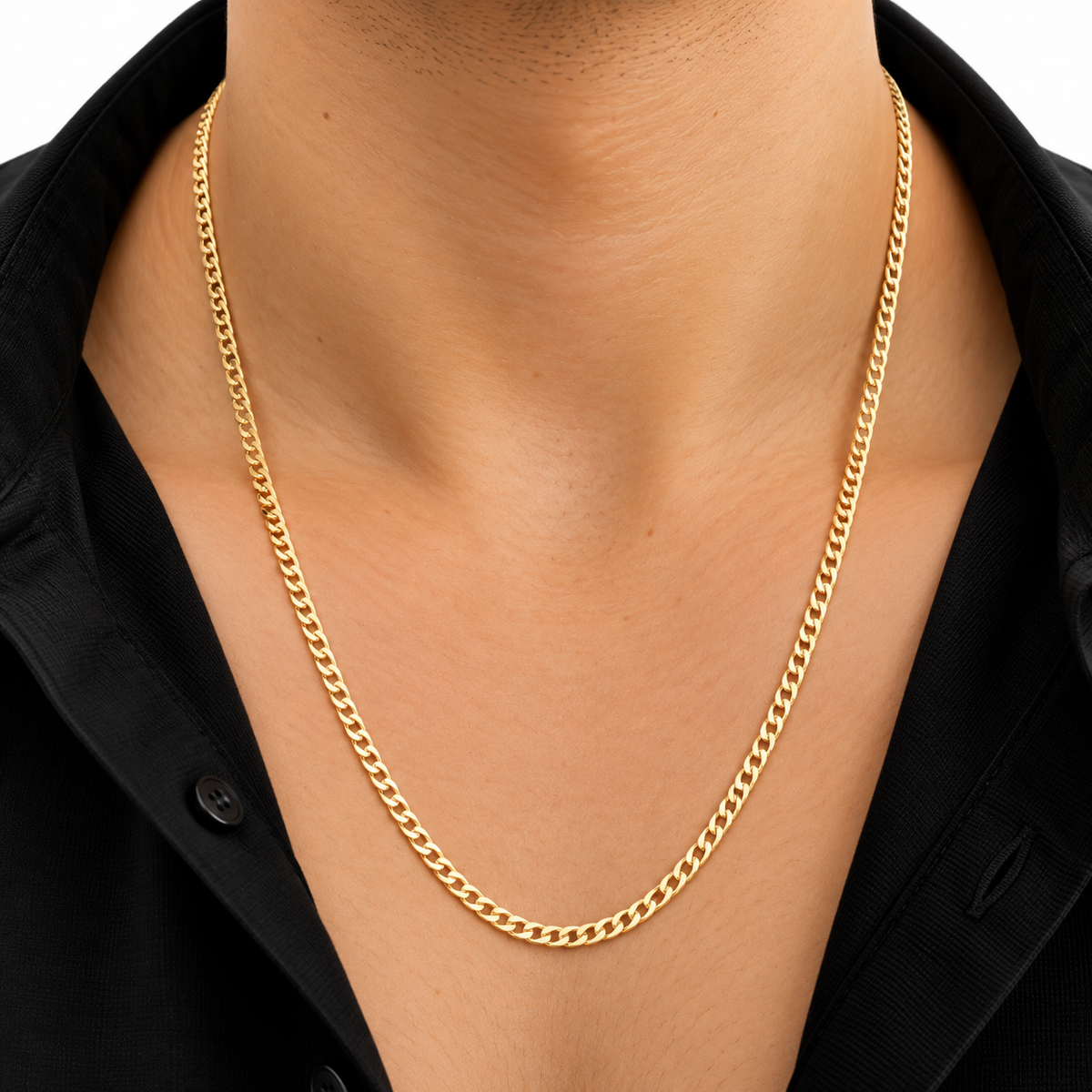 Cubana Link Chain / 3.67 gr / 60 cm / 3 mm / 18K Italian Gold