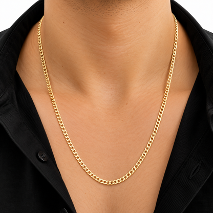 Cubana Link Chain / 3.67 gr / 60 cm / 3 mm / 18K Italian Gold
