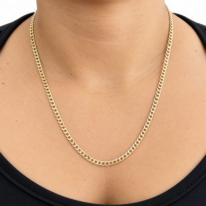 Cubana Link Chain / 5.98 gr / 50 cm / 4 mm / 18K Italian Gold