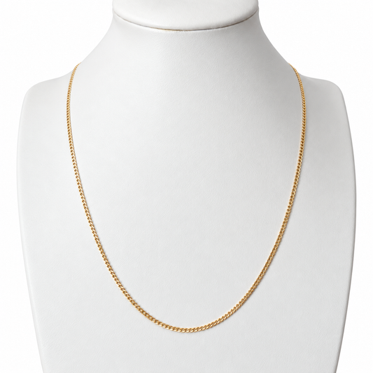 Cubana Link Chain / 2.43 gr / 45 cm / 1.8 mm / 18K Italian Gold
