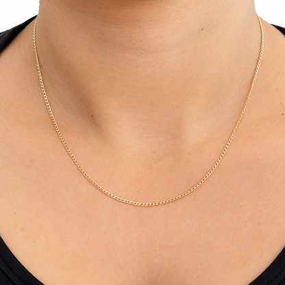 Cubana Link Chain / 2.43 gr / 45 cm / 1.8 mm / 18K Italian Gold