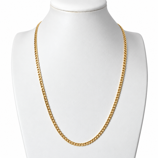Cubana Link Chain / 4.5 gr / 50 cm / 2.8 mm / 18K Italian Gold