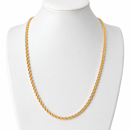 Rope Chain / 5.08 gr / 60 cm / 3.3 mm / 18K Italian Gold