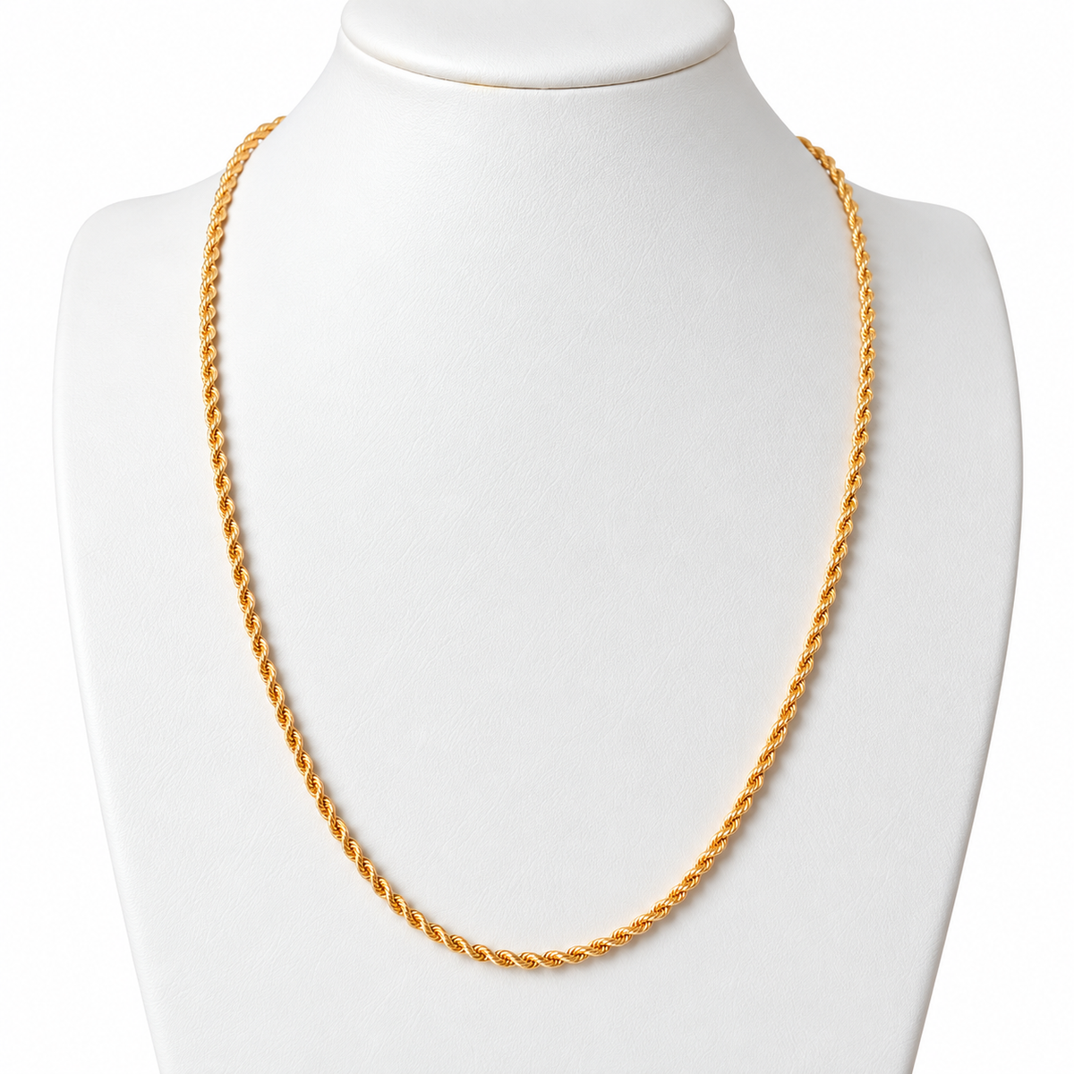 Cadena de Cuerda / 3.46 gr / 60 cm / 2.5 mm / Oro italiano de 18K