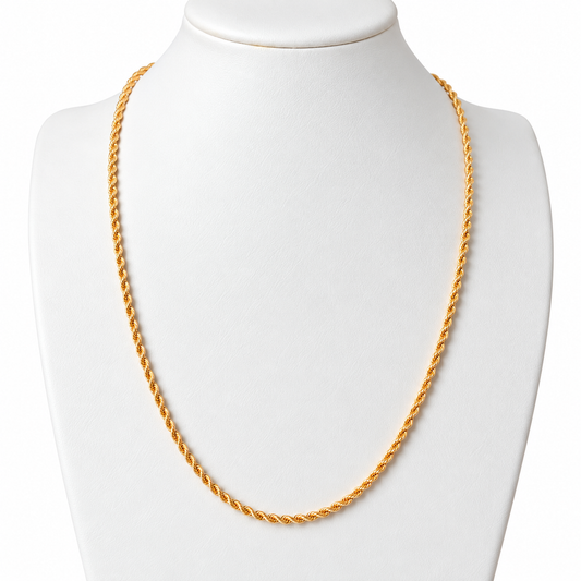 Rope Chain / 3.46 gr / 60 cm / 2.5 mm / 18K Italian Gold