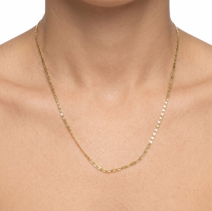 Cadena plana / 2.59 gr / 50 cm / 2 mm / oro italiano de 18K