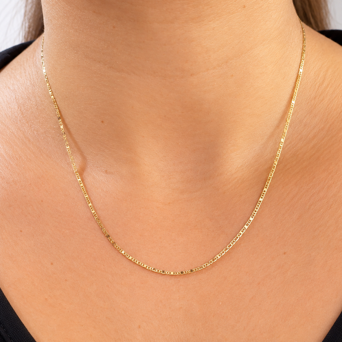 Flat Mariner Chain / 1.7 gr / 45 cm / 1.8 mm / 18K Italian Gold