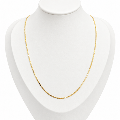 Flat Mariner Chain / 1.4 gr / 45 cm / 1 mm / 18K Italian Gold
