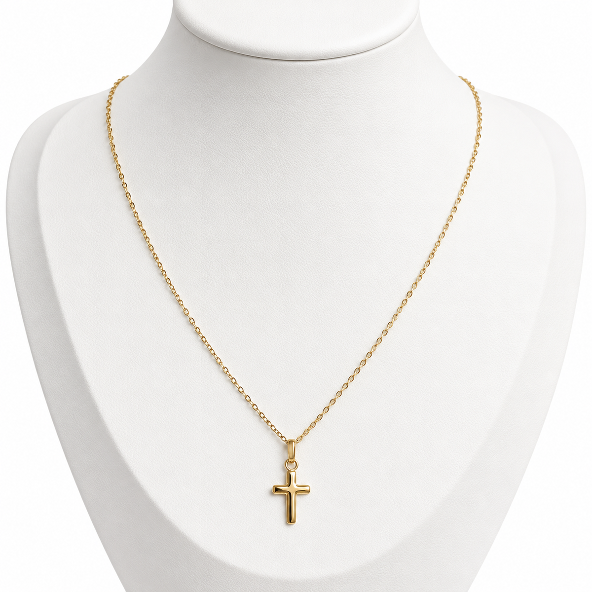 Forzatina Chain with Cross Pendant / 1.46 gr / 45 cm / 1 mm / 18K Italian Gold