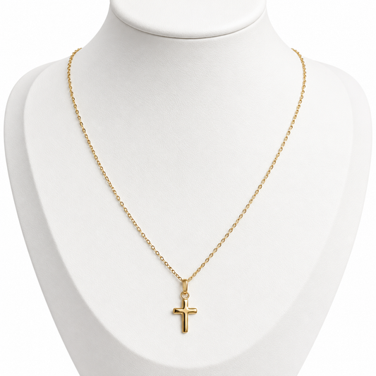 Forzatina Chain with Cross Pendant / 1.46 gr / 45 cm / 1 mm / 18K Italian Gold