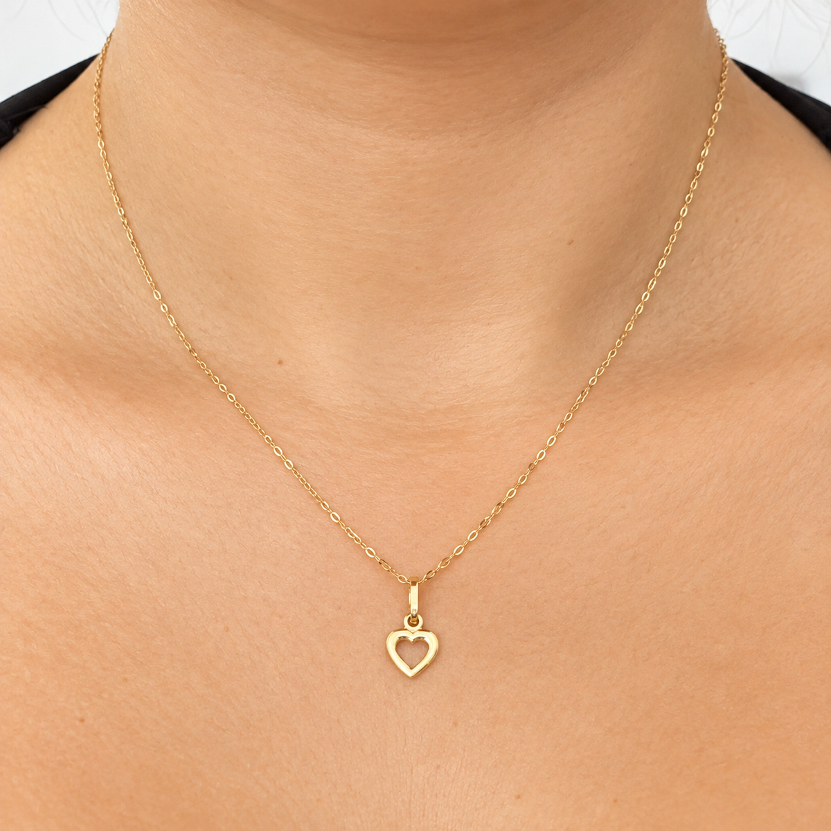 Forzatina Chain with Heart Pendant / 1.54 gr / 45 cm / 1 mm / 18K Italian Gold