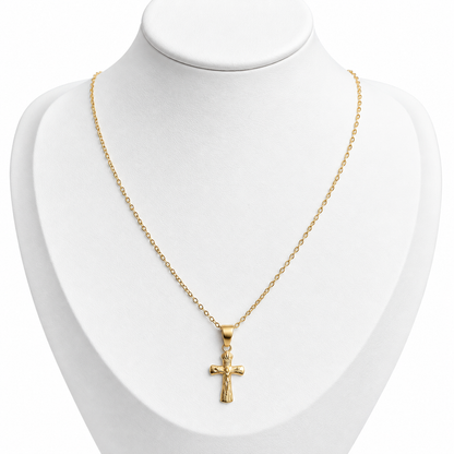 Forzatina Chain with Cross Pendant / 1.73 gr / 50 cm / 1.3 mm / 18K Italian Gold