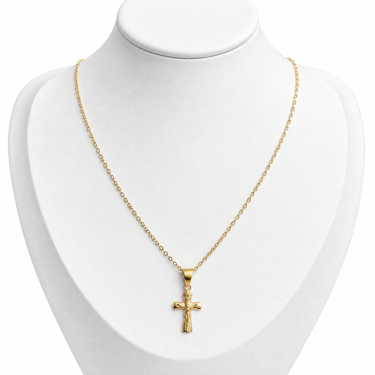 Forzatina Chain with Cross Pendant / 1.73 gr / 50 cm / 1.3 mm / 18K Italian Gold