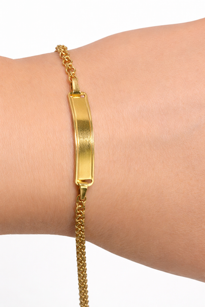 PULSERA CON PLACA DE NOMBRE
