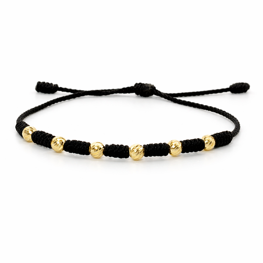 7/KNOT BRACELET WITH GOLD BEADS