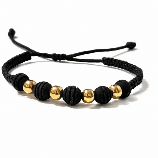 Bracelet with gold beads