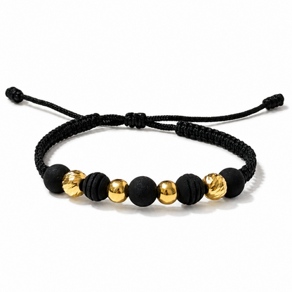 Bracelet with gold beads