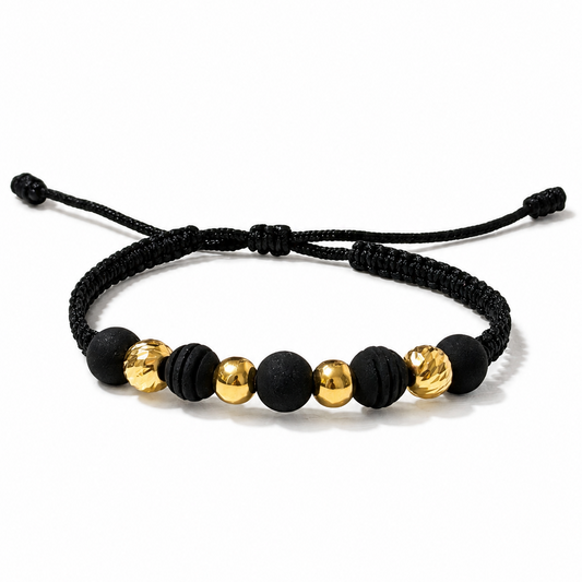 Bracelet with gold beads