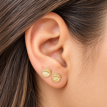 Small Rx Earrings / 0.64 gr / 6 mm / Gold 18K
