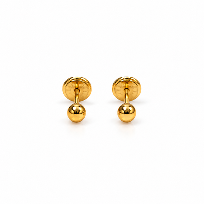 Ball Stud Earrings / No.3 / 3 mm / 18K Gold