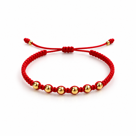 Bracelet with gold beads / 0.6 gr / 5 mm / Gold 18K