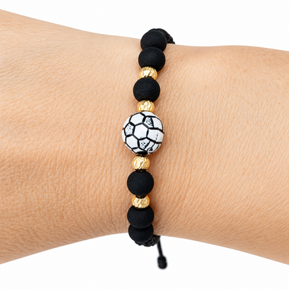 Captain America Superhero Bracelet with Gold Beads for Boys / 4 mm