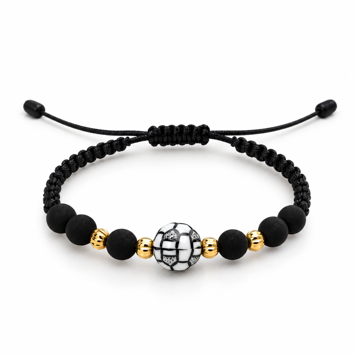 Captain America Superhero Bracelet with Gold Beads for Boys / 4 mm