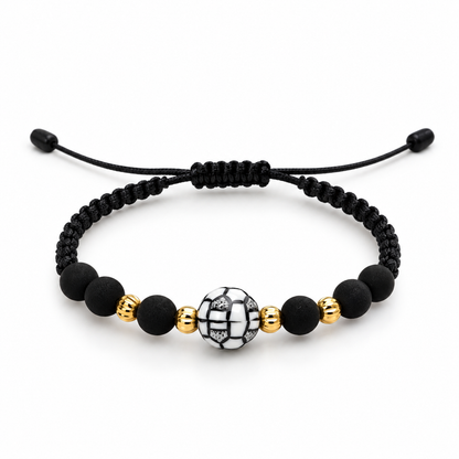 Captain America Superhero Bracelet with Gold Beads for Boys / 4 mm