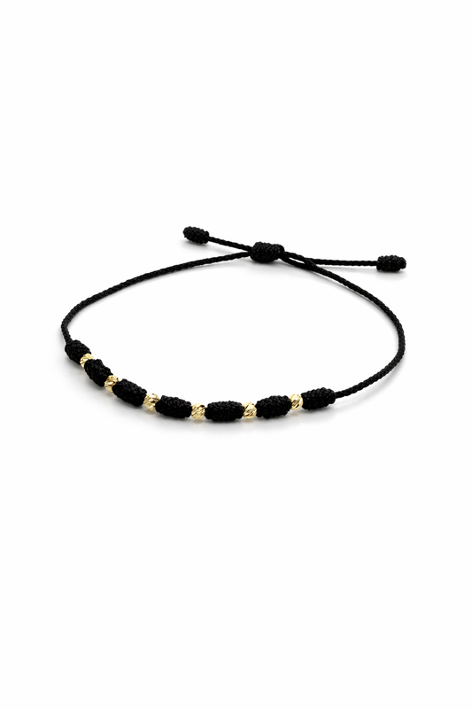 7/KNOT BRACELET WITH GOLD BEADS