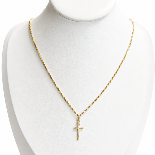 MINI ROPE CHAIN WITH CROSS PENDANT