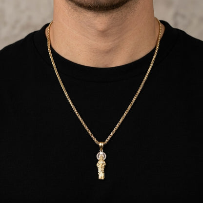 Bismarck Chain with Two-Tone Pendant / 10.23 gr / 60 cm / 3 mm / 18K Italian Gold