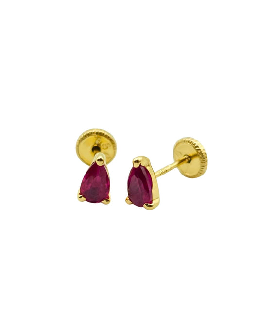 RED SYONE TEARDROP EARRINGS