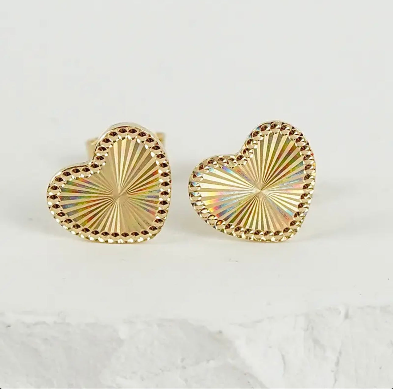 DIAMOND CUT HEART EARRING