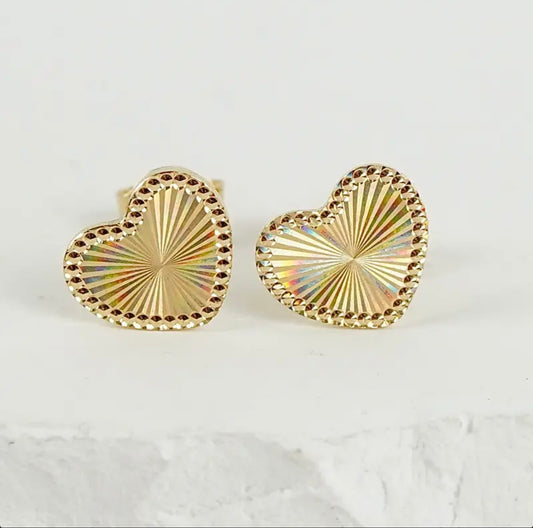 DIAMOND CUT HEART EARRING