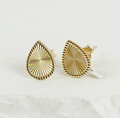 DIAMOND CUT TEARDROP EARRING