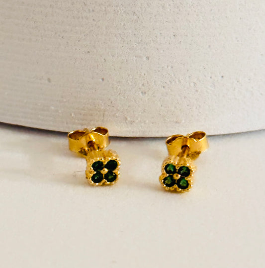 GREEN CLOVER  EARRINGS