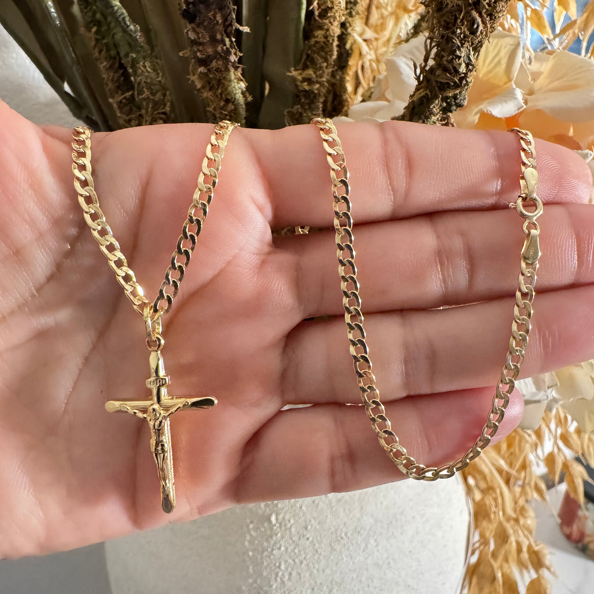 Cubana Link Chain / 5.5gr / 60 cm / 3 mm / 18K Italian Gold