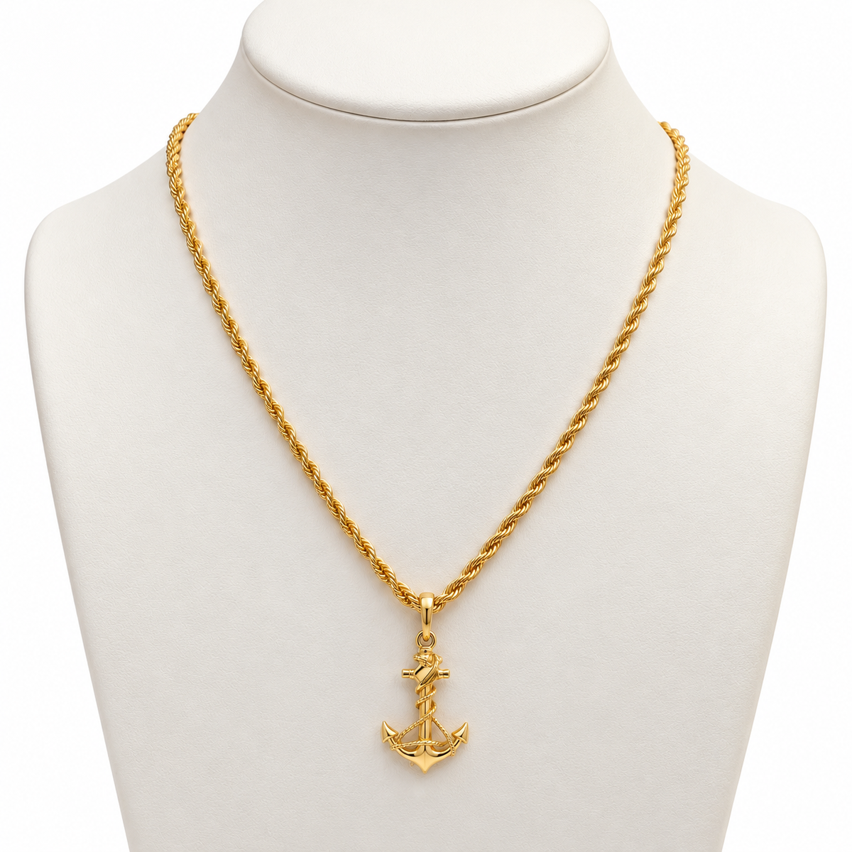 Rope Chain With Pendant/ 6.77g/ 60cm/ 3mm/ 18K Italian Gold