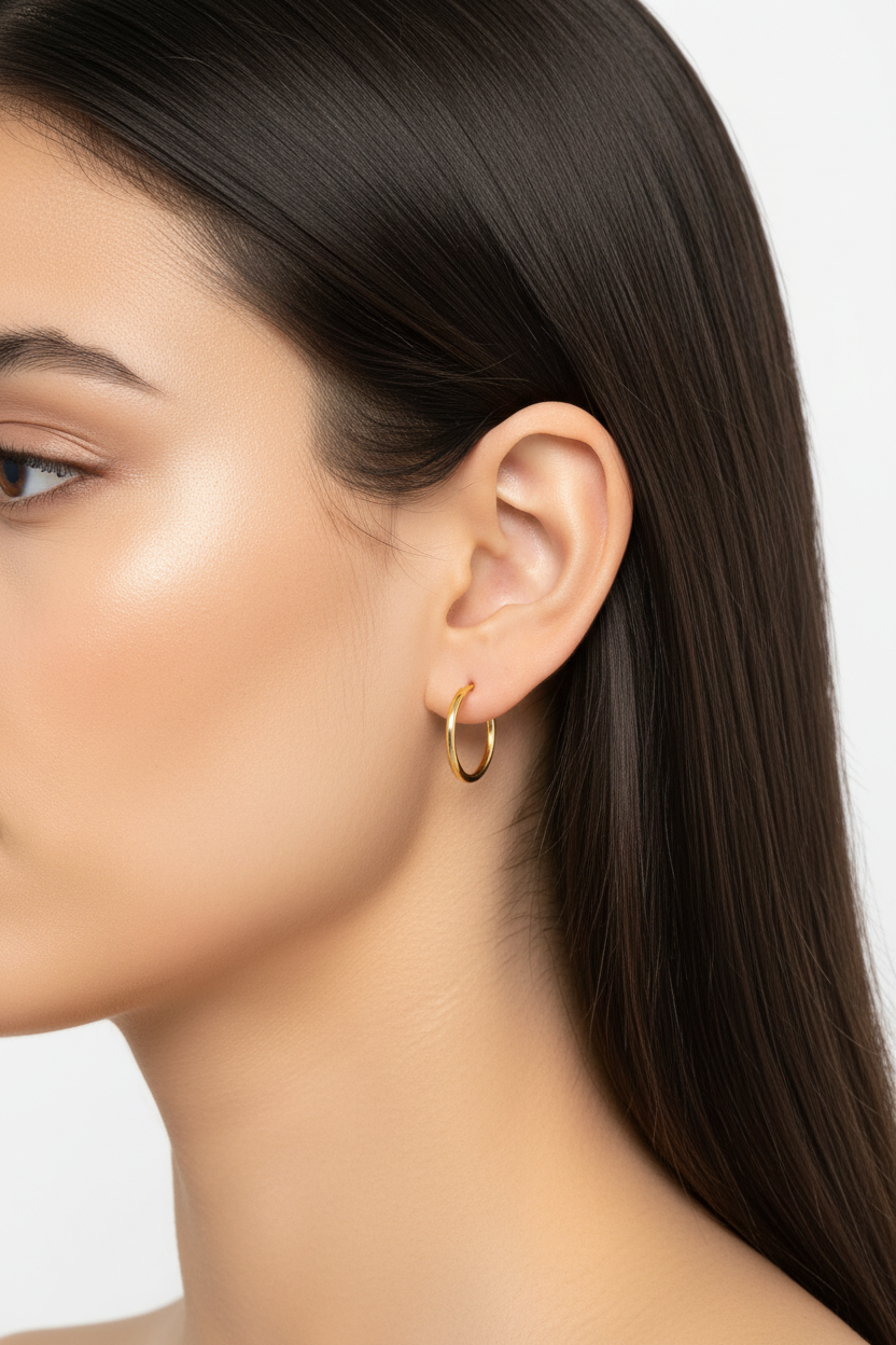 PLAIN HOOP EARRINGS - Foto perfecta para web