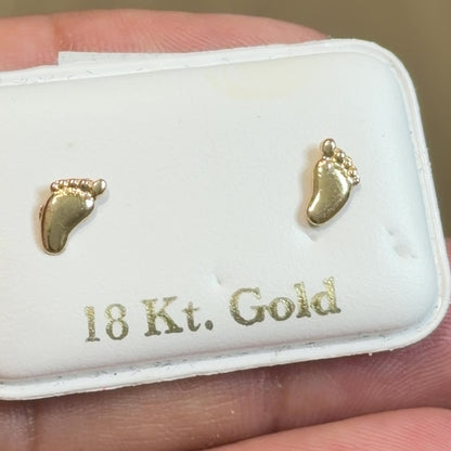 STUD EARRINGS FOOTPRINTS / 0.7gr / 6 MM / GOLD 18K