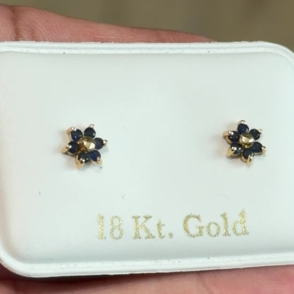 STUD EARRINGS FLOWER / 0.65gr / 5 MM / 18K ITALIAN GOLD