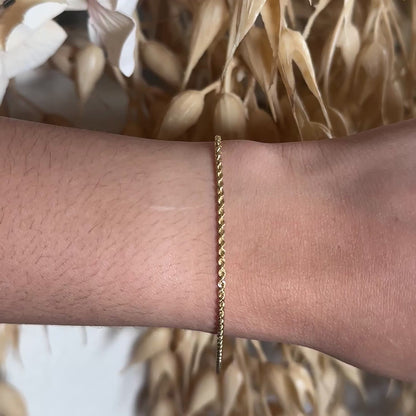Rope Bracelet / 0.8 gr / 19 cm / 2 mm / 18K Italian Gold