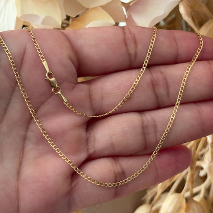 Cubana Link Chain / 2.43 gr / 45 cm / 1.8 mm / 18K Italian Gold