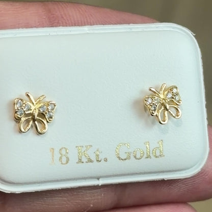 PENDIENTES DE MARIPOSA / 1gr / 7mm / ORO 18K