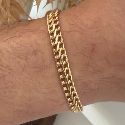 Sedusa Bracelet / 7.72g/ 19.5cm/ 7mm/ 18K Italian Gold